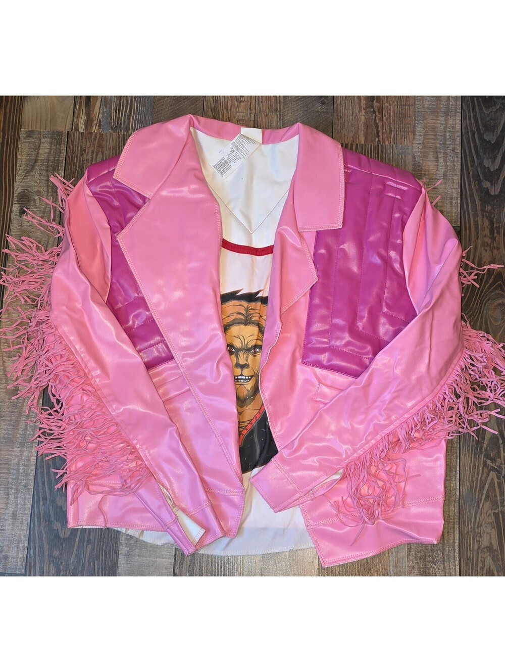 Minecraft Movie Garrett Costume Adult Men's L/Women's XL Pink Jacket w/Tank